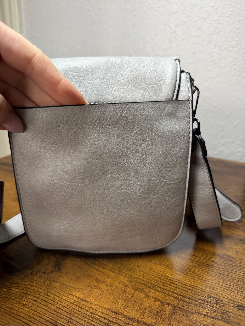 Sam & Hadley Gray Western Crossbody Bag with Turquoise Concho & Studs NWT - Picture 11 of 11
